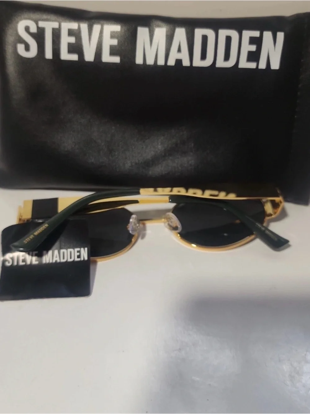 Steve Madden Gold Oval Sunglasses